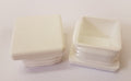 Square cap, flat head, 20x20mm, white