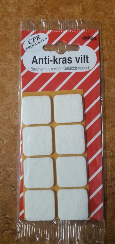 Anti-kras Vilt 25x25mm Wit