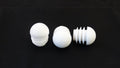 Domed impact end cap for round tubes 25mm, white