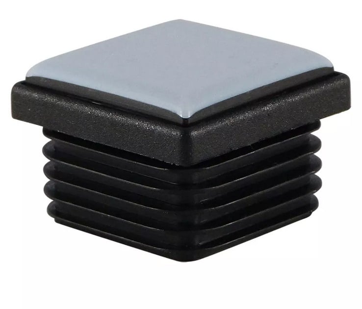 Vierkante insteekdop met PTFE (teflon) glijlaag 30x30mm