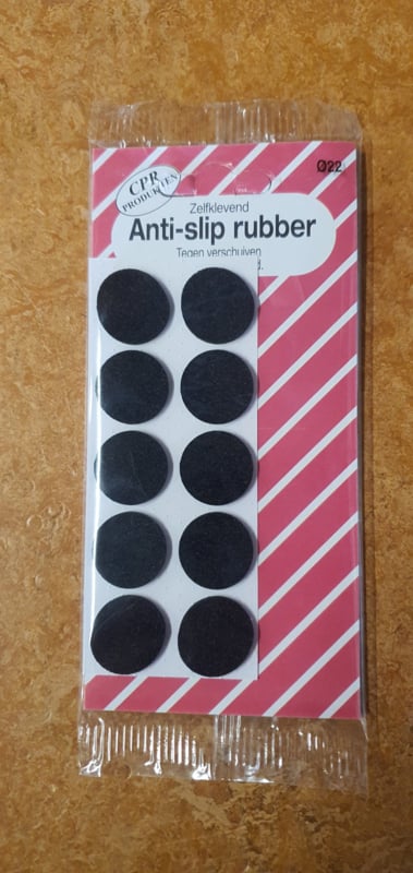 Anti-slip Rubber 22mm Zwart