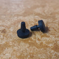 Round flat head glide tube end cap 10mm with pin black
