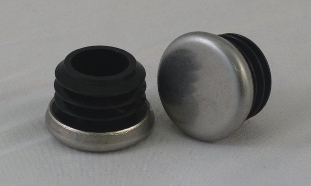 Inslagdop met RVS glijvlak, rond, 40mm