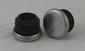 Insert cap with stainless steel glides, round, 22mm