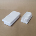 Insert cap, flat top, rectangular, 100x50mm, white RAL 9003 (Signal white)