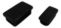 Drive-in end cap, flat top, rectangular, 90x40mm, black
