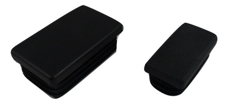 Inslagdop, platkop, rechthoekig, 35x15mm, zwart