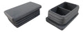 Insert cap, flat head, rectangular, 50x30mm, grey RAL 7040