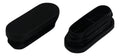 Insert plug, flat head, oval, 38x20mm, black