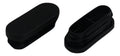 End cap, flat-top, oval, 35x15mm, black