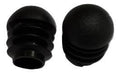 Bolkop inslagdop voor ronde buizen 18mm, zwart