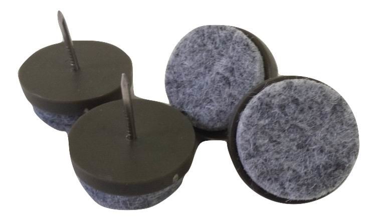 Viltglijder met nagel 24mm bruin