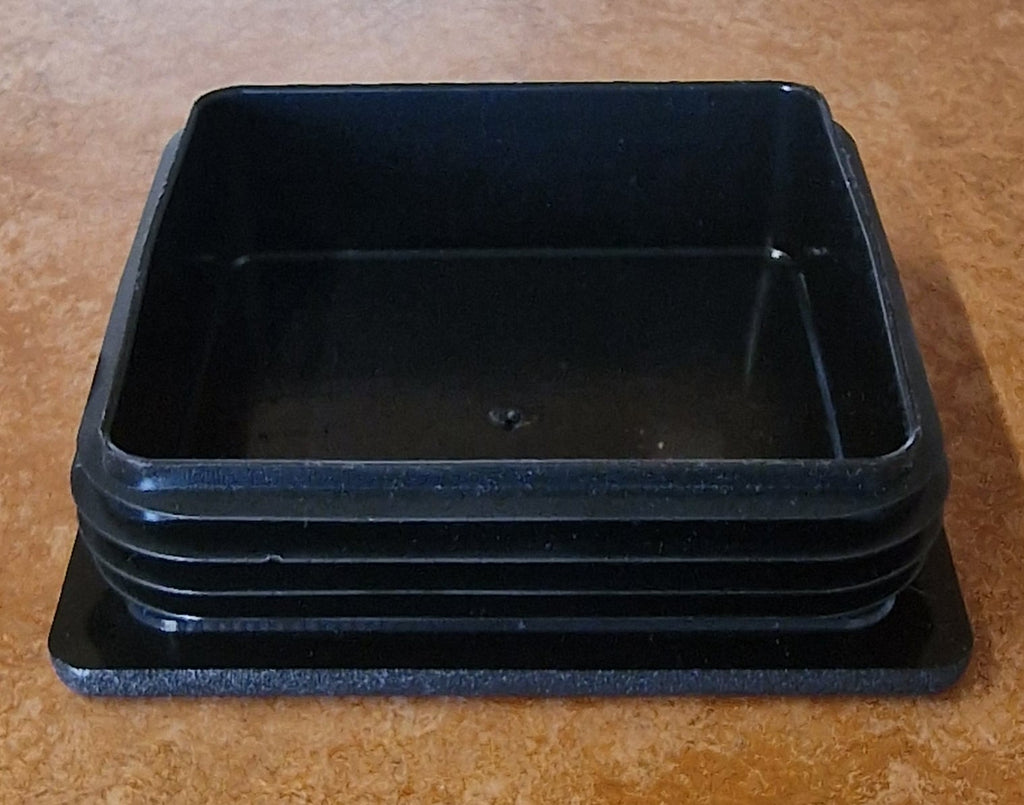 End cap, square, flat head, 110x110mm, black