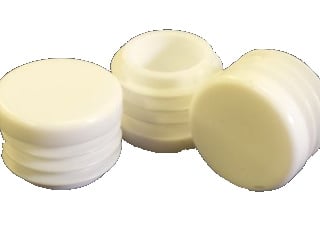 Drive-in cap, flat head, round, 28mm, white