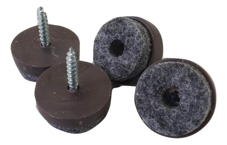 Viltglijder met schroef 40mm, bruin