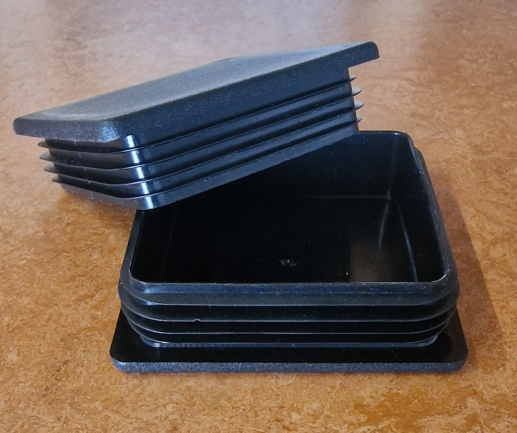 Square insert cap, flat head, 100x100mm, black